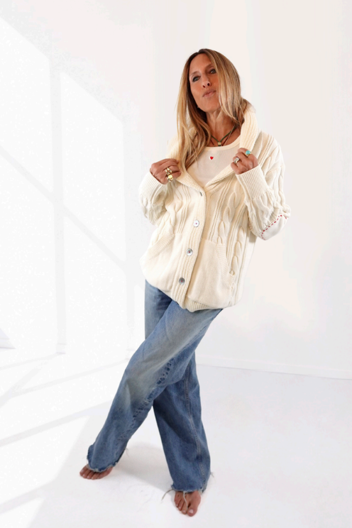 The Helen Shawl Canadian Flag Cardigan