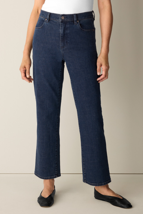 Cotton Stretch Denim Straight Jean