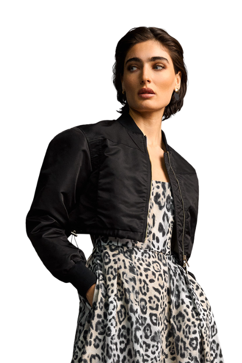 Cropped Bomber Jacket