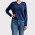 Repeat Classic Fit Blue V-Neck Sweater