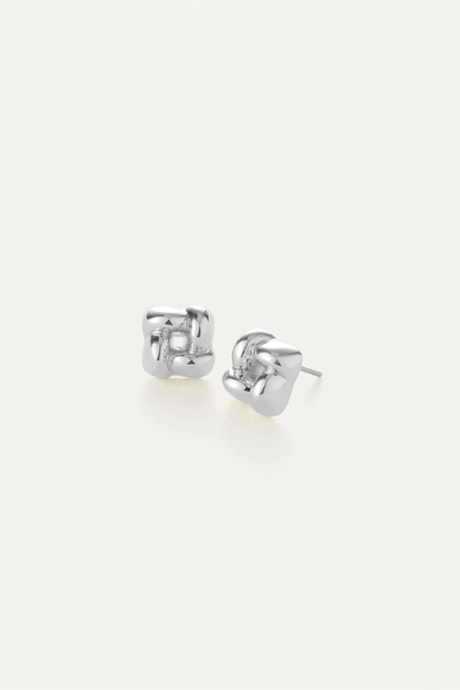 Mini Woven Square Earrings