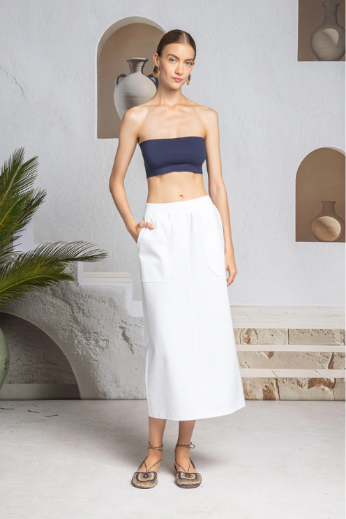 Milano Knit Waist Midi Skirt