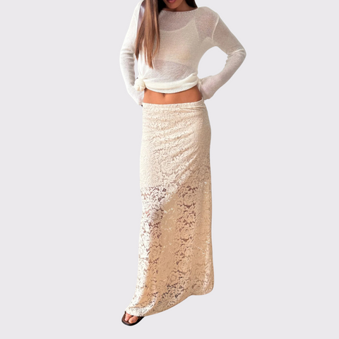 Charli Alba Lace Skirt in Tan