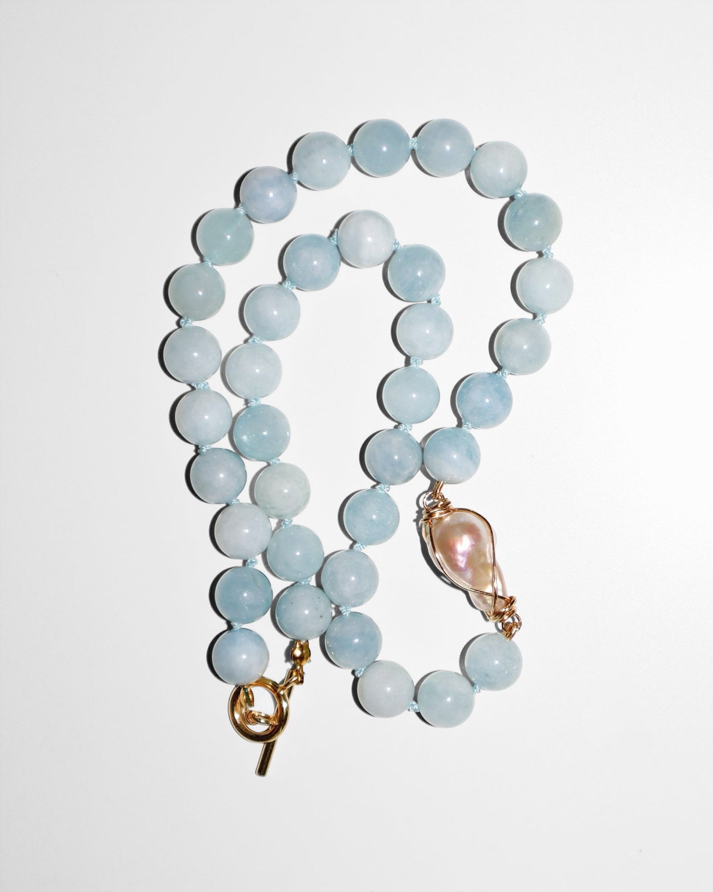 Aquamarine Baroque Collar - Small Beads