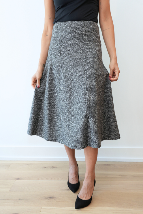 Calf Length Tweed Skirt