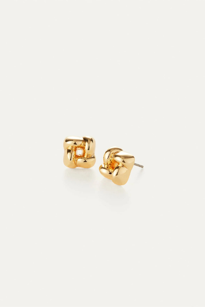 Mini Woven Square Earrings