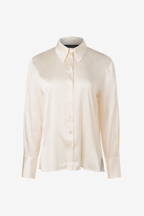 Stretch Silk Button Down Blouse
