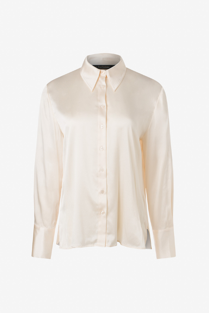 Stretch Silk Button Down Blouse