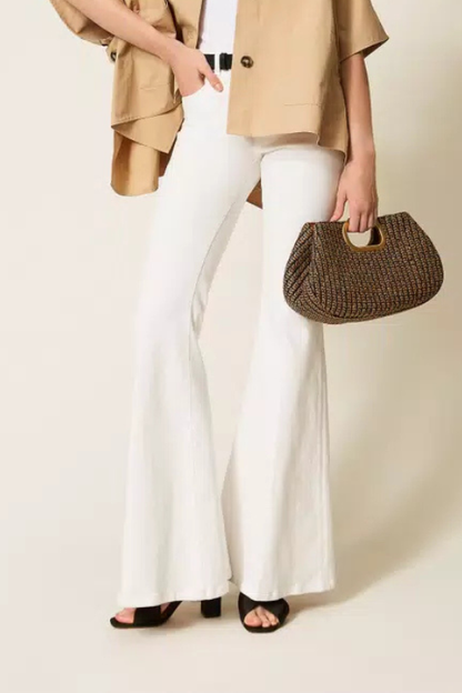 Straw Jacquard Maxi Clutch