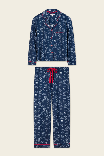 Bonjour Babe French Breakfast Print Long Sleeve PJ Set