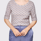 Geo Print Elbow-Sleeve Top