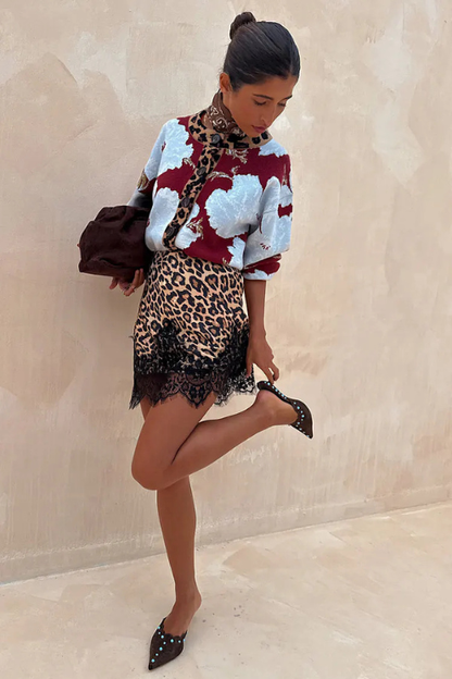 Never Fully Dressed Burgandy Poppy Cardigan