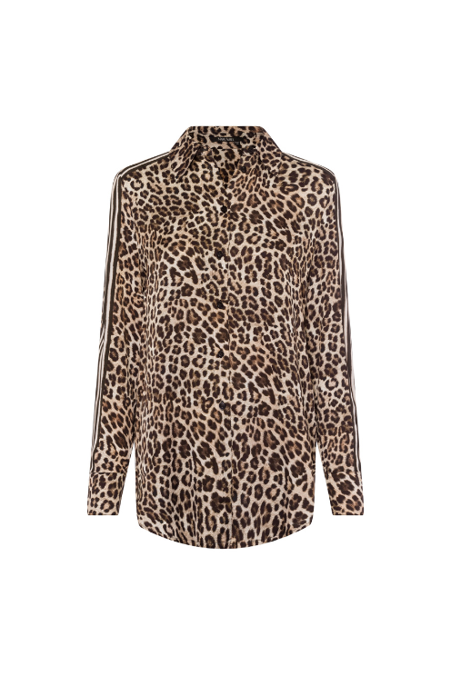 Leopard Side-Stripe Blouse