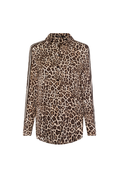 Leopard Side-Stripe Blouse