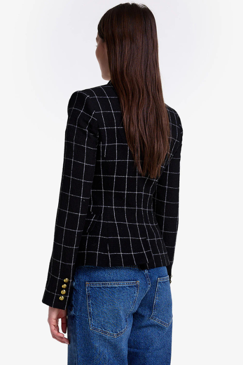 Mini Not a DB Short Blazer – Black Grid