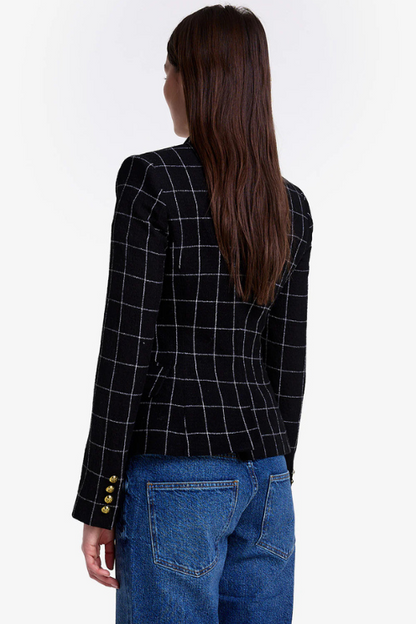 Mini Not a DB Short Blazer – Black Grid