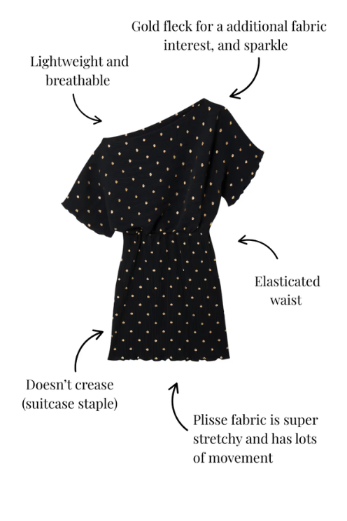 Black Plisse Mini Tilly Dress