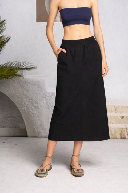 Milano Knit Waist Midi Skirt