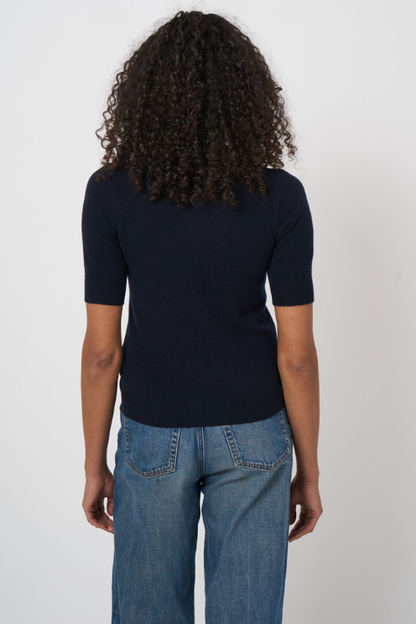 Slim Short-Sleeve Organic Cashmere Sweater