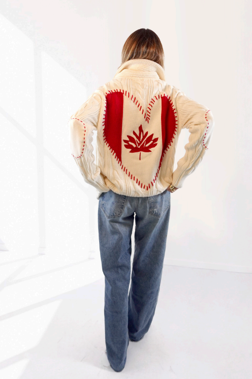 The Helen Shawl Canadian Flag Cardigan