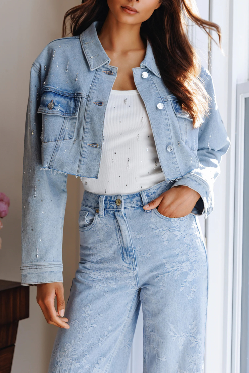 Delan Embellished Denim Jacket