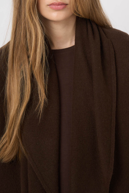 Organic Cashmere Shawl-Collar Cardigan
