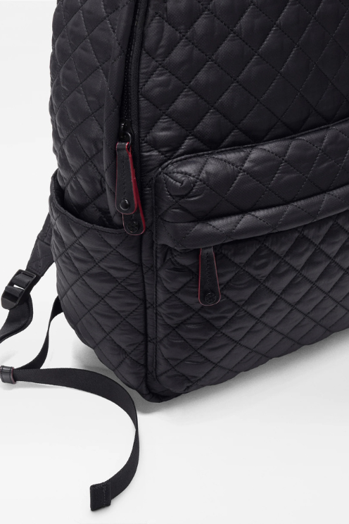 Lightweight Black Quilted Metro Backpack
