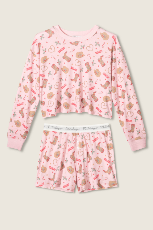 Boyfriend Boxer Western Holiday Print Shorts Set