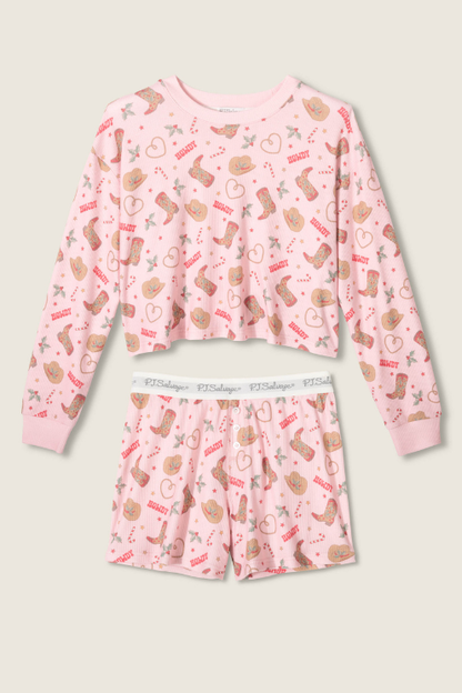 Boyfriend Boxer Western Holiday Print Shorts Set