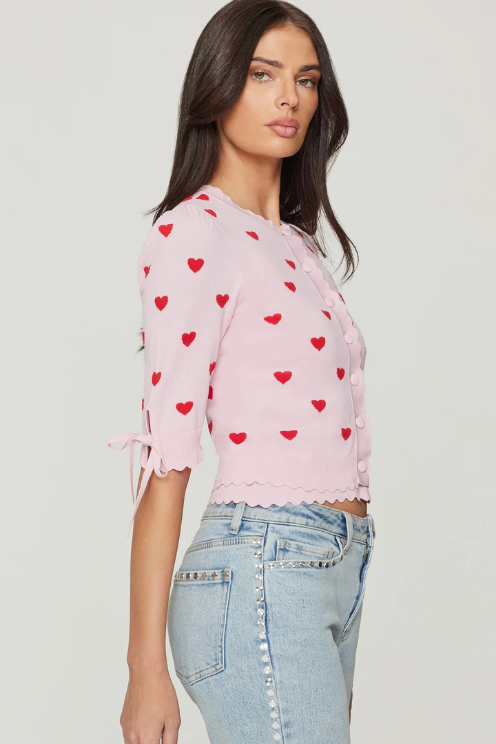 Tess Hearts Intarsia Cardigan