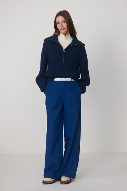 Maura Half-Zip Rib Knit