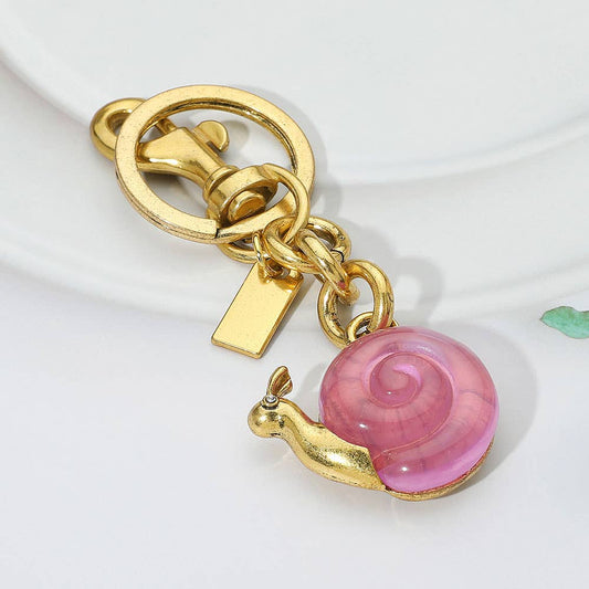 Pink Snail Bag Charm