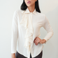 Ivory Ruffle Front Blouse
