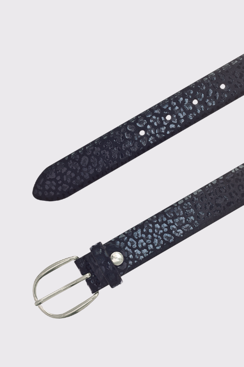 Metallic Leopard Print Belt
