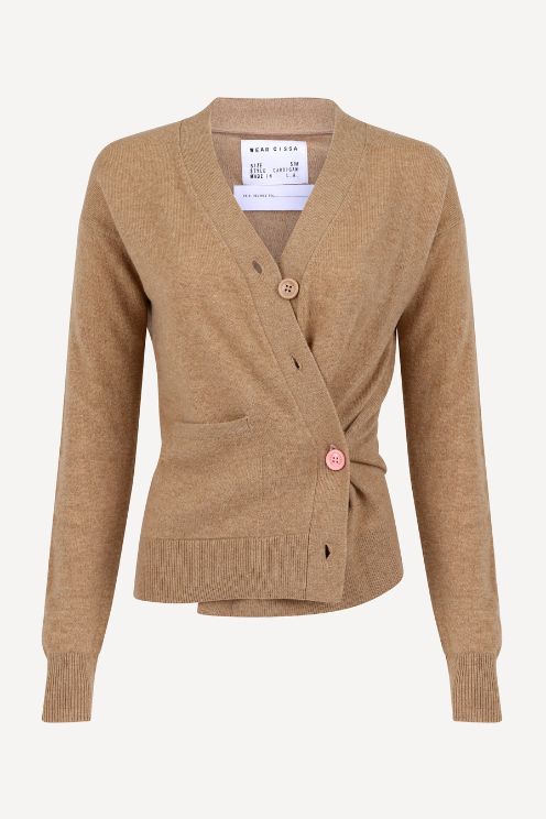 The Wrap Cardigan - Camel Cashmere Blend