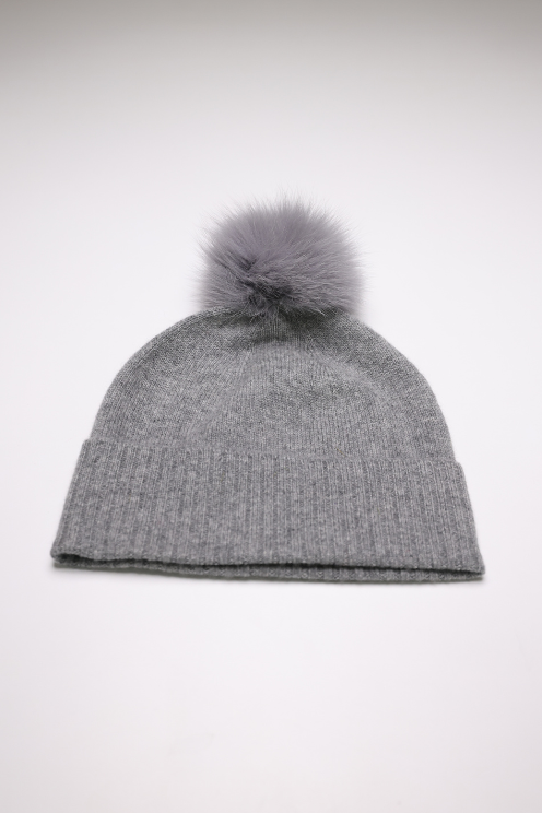 Light Grey Knitted Cashmere Hat