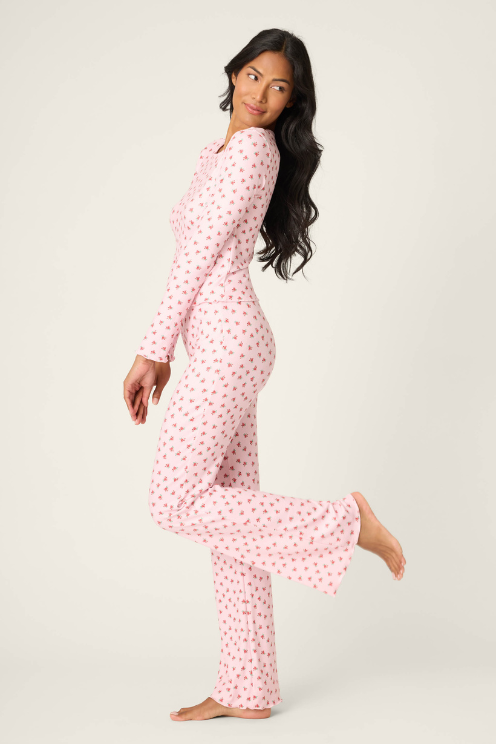 Crazy For The Holidays Ditsy Floral Print Pants Set