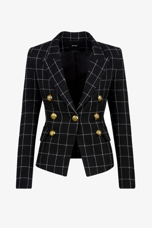 Mini Not a DB Short Blazer – Black Grid