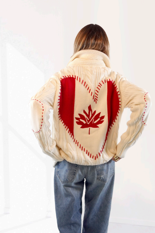 The Helen Shawl Canadian Flag Cardigan