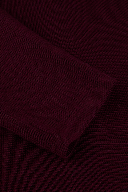 Stina Dark Red Merino Wool Cardigan