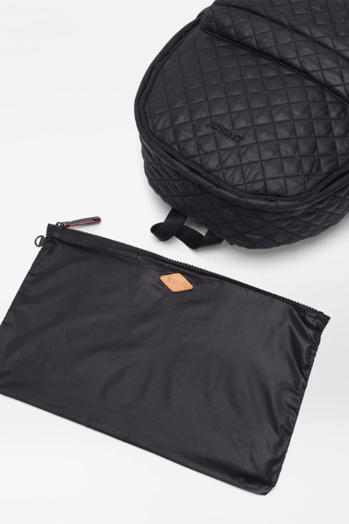 Lightweight Black Quilted Metro Backpack