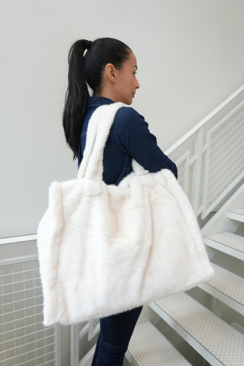 Faux Fur Carryall Tote