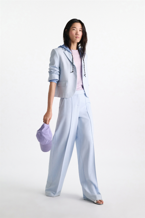 Wide leg pants in Punto Milano