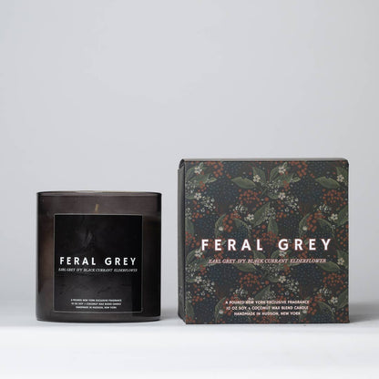 FERAL GREY: 10 OZ Soy Wax Candle