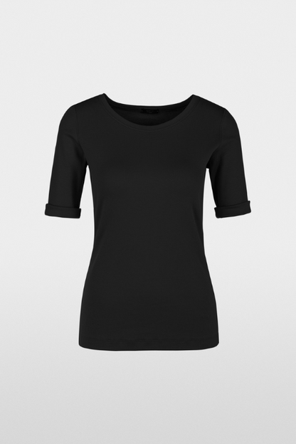 Round - Collar Shirt With Short Sleeves