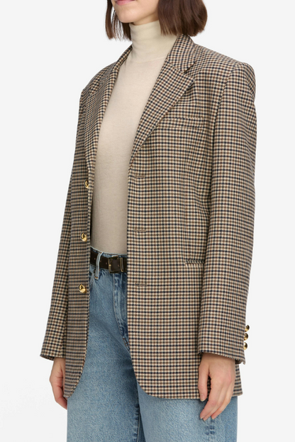 The Houndstooth Blazer in Navy Multi
