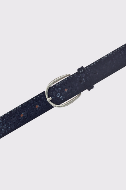 Metallic Leopard Print Belt