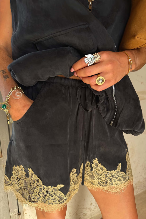 Ellie Lace Cape + Short Set