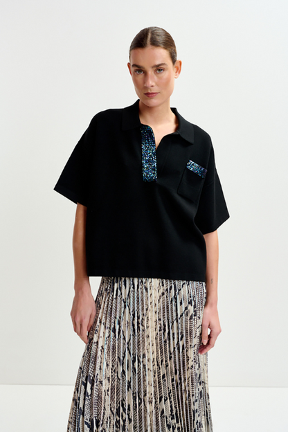 Chic Contrast Polo