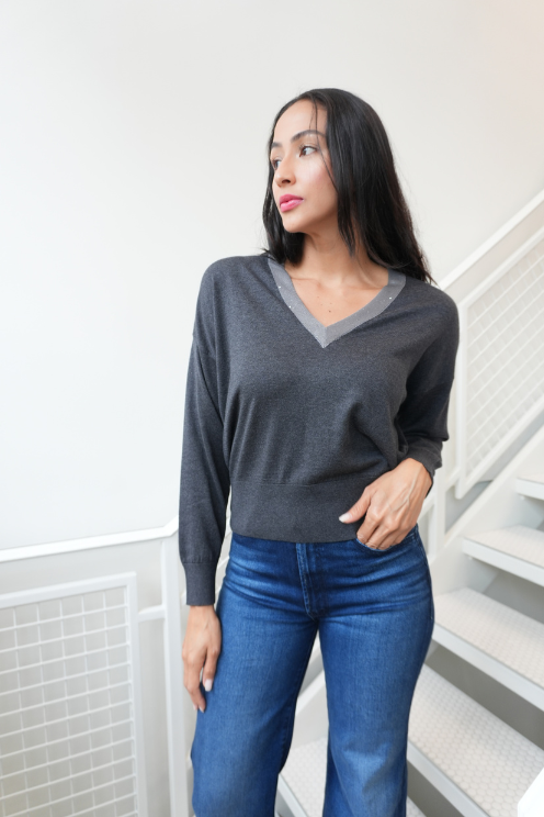 Sparkle V-neck Sweater